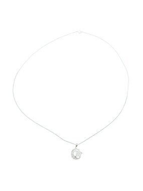 Sterling Silver Celestial Moon and Star Pendant Necklace 18.5 Inches